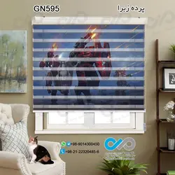 پرده زبرا سه بعدی پذیرایی- طرح گیم نت ورد وار ربوتس - کد GN595