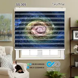 پرده زبرا سه بعدی آشپزخانه - طرح کهکشان چند رنگ - کد ss305