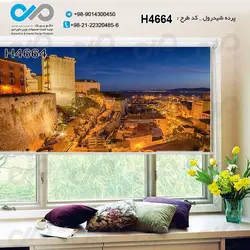 پرده شید پذیرایی با تصویرروستا کنارآب-کدH4664
