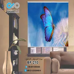 پرده شید پذیرایی باتصویرپروانه آبی -کدBF210