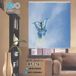 پرده شید پذیرایی باتصویرتک پروانه -کدBF216