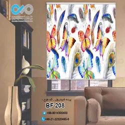پرده شید پذیرایی باتصویرپروانه های رنگی-کدBF208