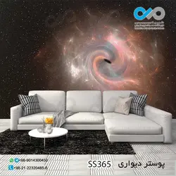 کاغذ دیواری تصویری اتاق خواب - طرح کهکشان چند رنگ - کد SS 365