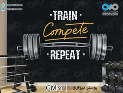 پوستر دیواری سه بعدی تصویری باشگاه بدنسازی تصویروکتور وزنه- کدGM311