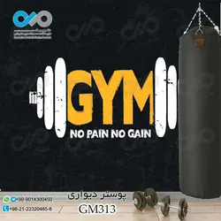 پوستر دیواری سه بعدی تصویری باشگاه بدنسازی تصویروکتور وزنه- کدGM313