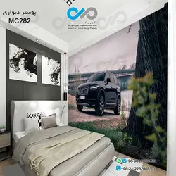 پوستردیواری تصویری اتاق خواب باتصویرخودرو مدرن شاسی بلند-مشکی-کدMC282