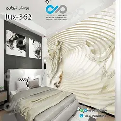 پوسترسه بعدی تصویری اتاق خواب لوکس با تصویرنقش برجسته فرشته-کد lux-362