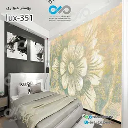 پوسترسه بعدی تصویری اتاق خواب لوکس باتصویر گل -کدlux-351