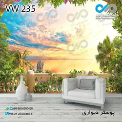 پوستر دیواری طرح پنجره -با طرح منظره کد VW-235