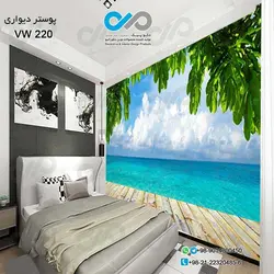 پوستر دیواری طرح پنجره -با طرح دریا کد VW-220