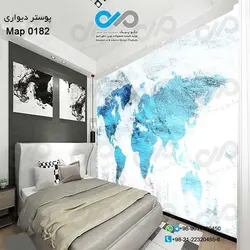 کاغذ دیواری با طرح نقشه جهان کد 0182
