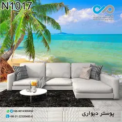 پوستر دیواری با طرح ساحل و نخل کد N1017