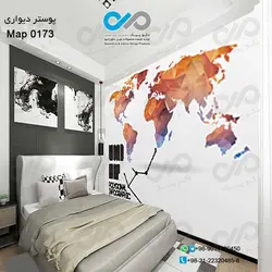 کاغذ دیواری با طرح نقشه جهان کد 0173