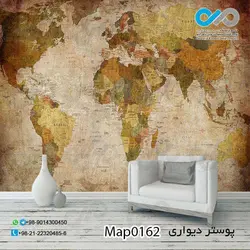 کاغذ دیواری با طرح نقشه جهان کد 0162