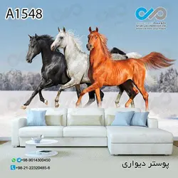 پوستر دیواری با طرح اسب زیبای رنگی کد A 1548