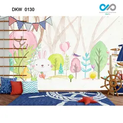 پوستر دیواری خرگوش کارتونی بازیگوش کد DKW-0130