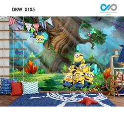 پوستر سه بعدی - اتاق کودک نوجوان - انیمیشن مینیون ها در باغ - کد DKW-0105