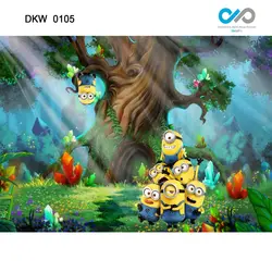 پوستر سه بعدی - اتاق کودک نوجوان - انیمیشن مینیون ها در باغ - کد DKW-0105