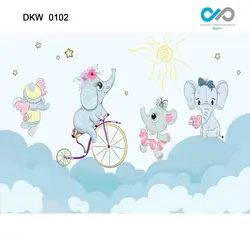 پوستر دیواری فیل دوچرخه سوار فانتزی کد DKW-0102