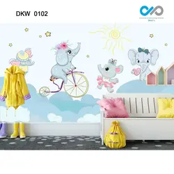 پوستر دیواری فیل دوچرخه سوار فانتزی کد DKW-0102