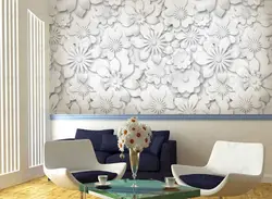 پوستر دیواری سه بعدی لوکس طرح گل سفید کد wp-lux-155