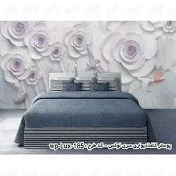 پوستر دیواری سه بعدی طرح گل  و پرنده 2018 کدwp-lux-185