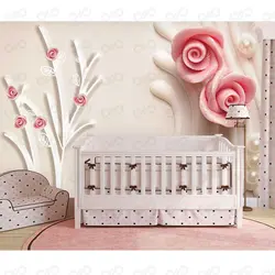 پوستر دیواری سه بعدی فانتزی طرح گل سری لوکس 2018 کد wp-lux-139