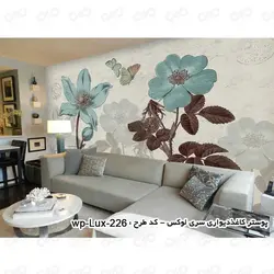 پوستر دیواری سه بعدی طرح گل و پروانه سری لوکس 2018 کدwp-lux-226