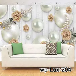 پوستر دیواری سه بعدی فانتزی طرح گل های نگین دار سری لوکس 2018 کدwp-lux-204