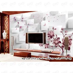 پوستر دیواری سه بعدی طرح شکوفه های صورتی سری لوکس 2018 کد wp-lux-213