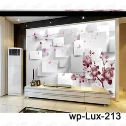 پوستر دیواری سه بعدی طرح شکوفه های صورتی سری لوکس 2018 کد wp-lux-213