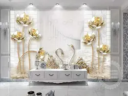 پوستر دیواری سه بعدی لوکس طرح گل کد wp-lux-199