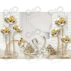 پوستر دیواری سه بعدی لوکس طرح گل کد wp-lux-199