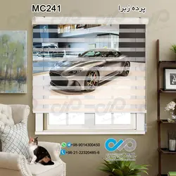 پرده زبراتصویری دکوپیک با طرح خودرو مدرن مشکی-کدMC241