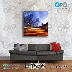 تابلو دیواری دکوپیک با طرح ساختمان هاوخیابان درسرعت- کد H4576 مربع