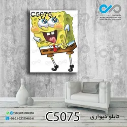 تابلو دیواری دکوپیک طرح کارتونی باب اسفنجی-کد C5075  مستطیل عمودی