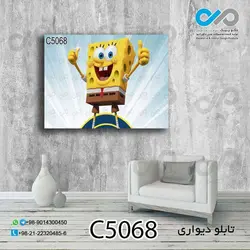 تابلو دیواری دکوپیک طرح کارتونی باب اسفنجی ودوستانش-کد C5068  مستطیل افقی