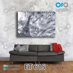 تابلو دیواری طرح سیاه سفید برج ایفل وابرها-کد- ET_615