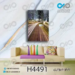 تابلو دیواری دکوپیک با طرح ساختمان هاوخیابان- کد H4491 مستطیل عمودی