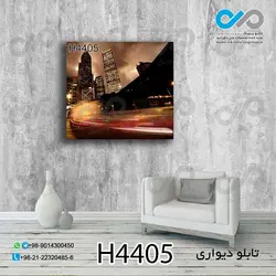 تابلو دیواری دکوپیک با طرح ساختمان هاوخیابان- کد H4405 مربع