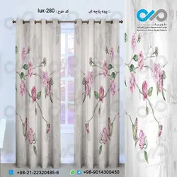 پرده پارچه ای سه بعدی لوکس طرح شاخه های برگ وگل-کدlux 280