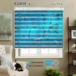 پرده زبرا تصویری آکواریوم با تصویرکوسه ها-کدAQ809_s