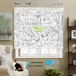 پرده زبرا تصویری موسیقی با تصویر وکتور آلات موسیقی-کدMU---148