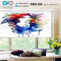 پرده شید رول آرایشگاه زنانه با وکتور چهره زن-کد WBS 530