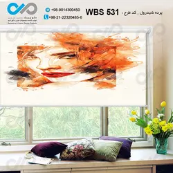 پرده شید رول آرایشگاه زنانه با وکتور چهره زن-کد WBS 531