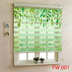 پرده زبرا - طرح برگ نقاشی شده - کد FW-001