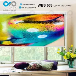پرده شید رول آرایشگاه زنانه با وکتور رنگی چهره زن -کد WBS 539