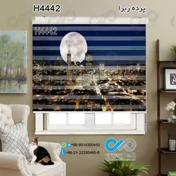 پرده زبرا تصویری ساختمان ها طرح برج هاوساختمان ها نمای بالاوماه-کدH4442