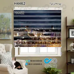 پرده زبرا تصویری ساختمان ها طرح خیابان هاو ساختمان ها ازبالا-کدH4462