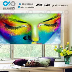 پرده شید رول آرایشگاه زنانه با وکتور رنگی چهره زن -کد WBS 540